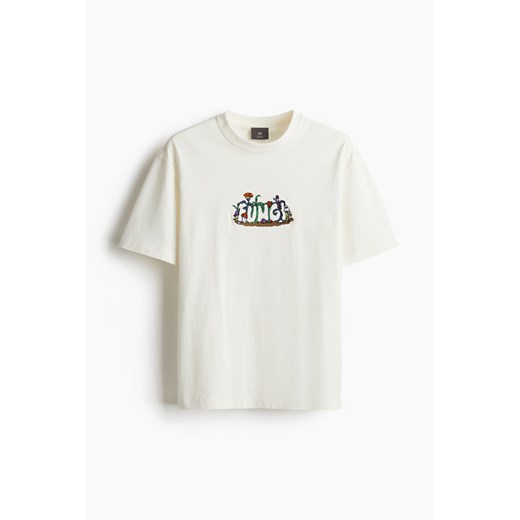 H & M - T-shirt z nadrukiem Loose Fit - Biały ze sklepu H&M w kategorii Bluzki damskie - zdjęcie 171032930