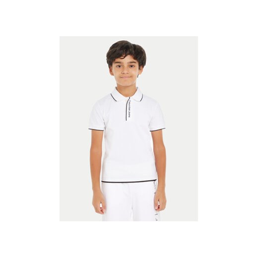 Calvin Klein Jeans Polo Intarsia Logo IB0IB02071 Biały Regular Fit ze sklepu MODIVO w kategorii T-shirty chłopięce - zdjęcie 171036392