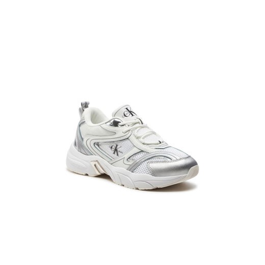 Calvin Klein Jeans Sneakersy Retro Tennis Low Lace Mh Ml Mr YW0YW01381 Biały 38 MODIVO