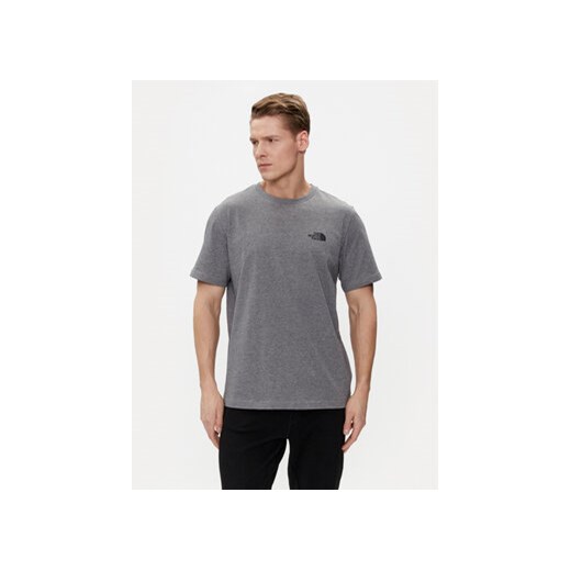 The North Face T-Shirt Simple Dome NF0A87NG Szary Regular Fit ze sklepu MODIVO w kategorii T-shirty męskie - zdjęcie 171038524