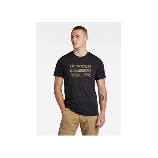 G-Star Raw T-Shirt Distressed D24420-336 Czarny Slim Fit ze sklepu MODIVO w kategorii T-shirty męskie - zdjęcie 171039403