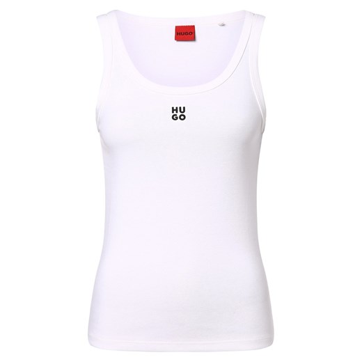 HUGO Top damski - Datamia Kobiety biały jednolity ze sklepu vangraaf w kategorii Bluzki damskie - zdjęcie 171042490