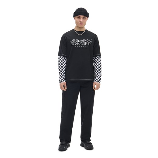 Cropp - Czarna koszulka longsleeve - czarny ze sklepu Cropp w kategorii T-shirty męskie - zdjęcie 171045890