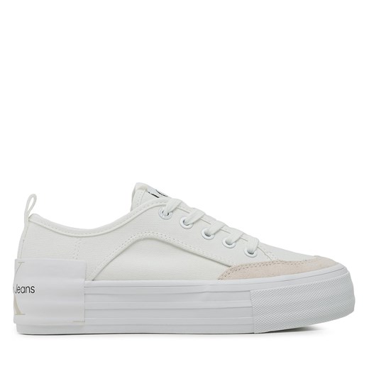 Tenisówki Calvin Klein Jeans Vulc Flatform Bold Irreg Lines YW0YW00903 White/Ancient White 0LA ze sklepu eobuwie.pl w kategorii Trampki damskie - zdjęcie 171146314