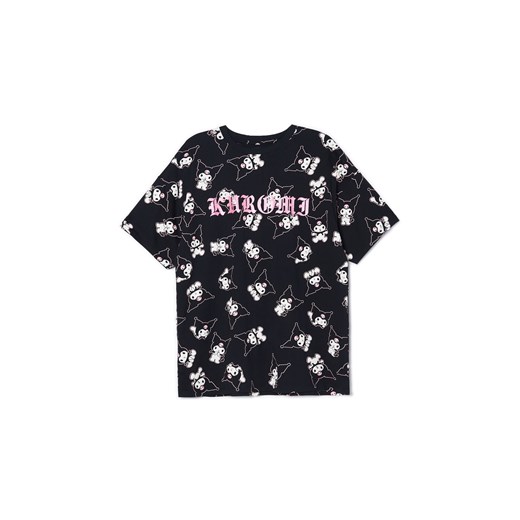 Cropp - T-shirt oversize z nadrukiem Kuromi - czarny ze sklepu Cropp w kategorii Bluzki damskie - zdjęcie 171147930