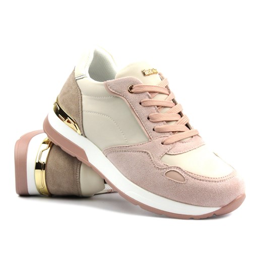 Sneakersy damskie na platformie - Inblu IN-364, różowe ze sklepu ulubioneobuwie w kategorii Buty sportowe damskie - zdjęcie 171148380
