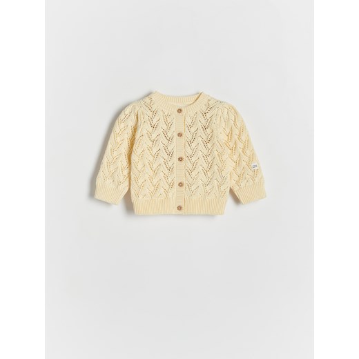 Reserved - Ażurowy kardigan - żółty ze sklepu Reserved w kategorii Bluzy i swetry - zdjęcie 171148933