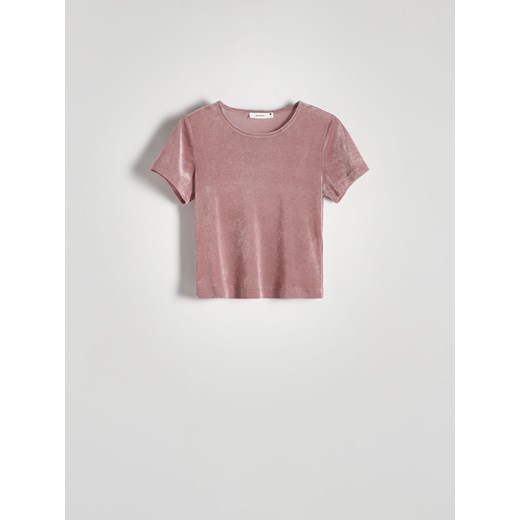 Reserved - Meshowa bluzka z szalem - różowy ze sklepu Reserved w kategorii Bluzki damskie - zdjęcie 171148982