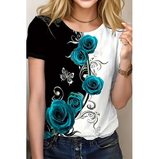 T-shirt DERMILDA BLUE ze sklepu Ivet Shop w kategorii Bluzki damskie - zdjęcie 171149210