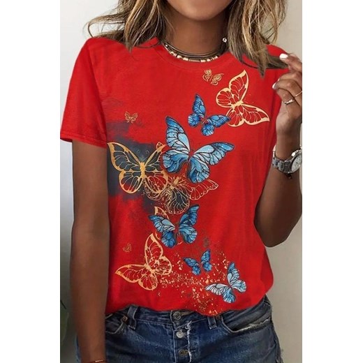 T-shirt LERTEDA RED ze sklepu Ivet Shop w kategorii Bluzki damskie - zdjęcie 171149241