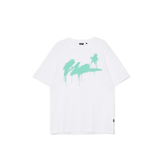 Cropp - Biała koszulka z nadrukiem - biały ze sklepu Cropp w kategorii T-shirty męskie - zdjęcie 171150480