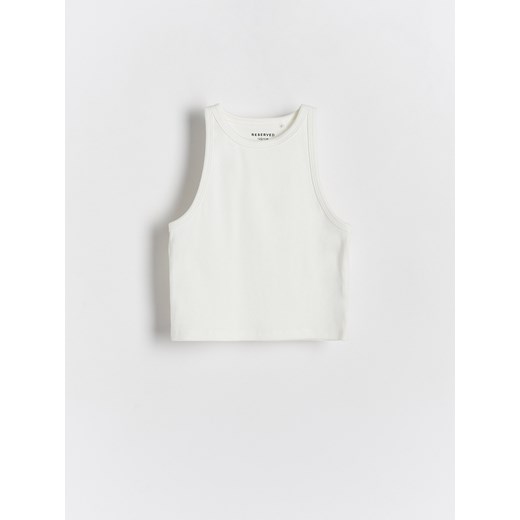 Reserved - Bawełniany top - złamana biel ze sklepu Reserved w kategorii Bluzki dziewczęce - zdjęcie 171150623