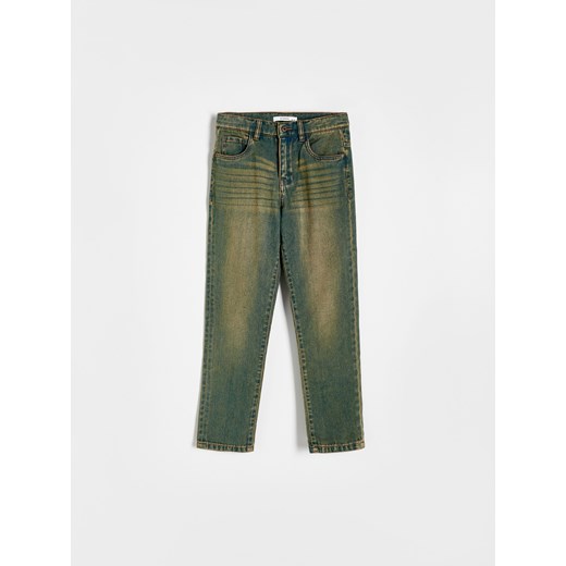 Reserved - Jeansy z efektem sprania - granatowy ze sklepu Reserved w kategorii Spodnie chłopięce - zdjęcie 171150680