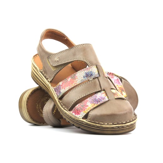 Wygodne sandały damskie skórzane - Waldi 0734, beżowe ze sklepu ulubioneobuwie w kategorii Sandały damskie - zdjęcie 171152014