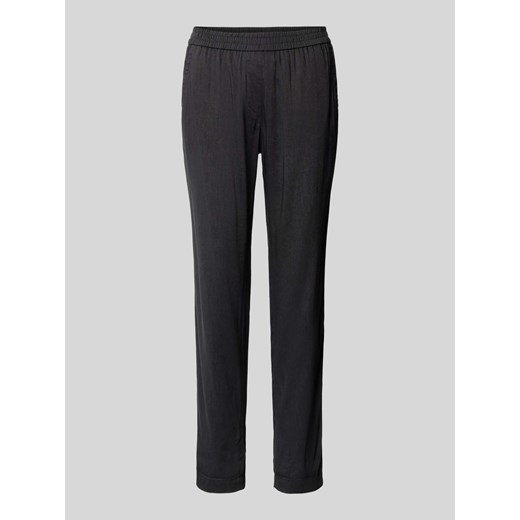 Spodnie lniane o kroju tapered fit z elastycznym pasem ze sklepu Peek&Cloppenburg  w kategorii Spodnie damskie - zdjęcie 171153892