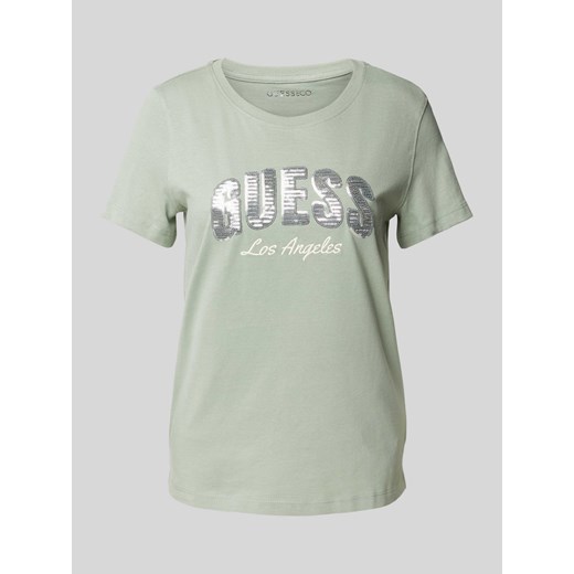 T-shirt z cekinowym obszyciem model ‘SEQUINS’ ze sklepu Peek&Cloppenburg  w kategorii Bluzki damskie - zdjęcie 171154100