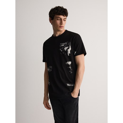 Reserved - T-shirt regular z nadrukiem - czarny Reserved XXL Reserved