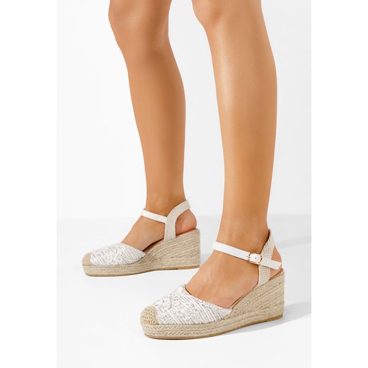 Białe espadryle na koturnie Flasia ze sklepu Zapatos w kategorii Espadryle damskie - zdjęcie 171156502