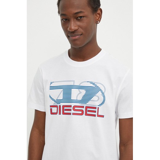 Diesel t-shirt bawełniany T-DIEGOR-K74 męski kolor biały z nadrukiem Diesel XL ANSWEAR.com