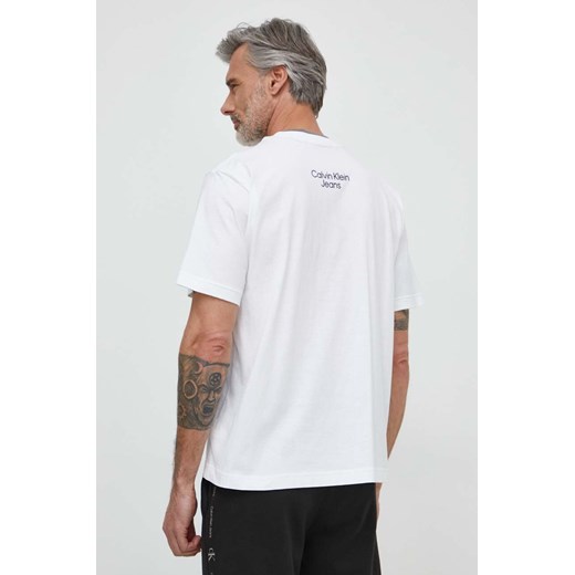 Calvin Klein Jeans t-shirt bawełniany męski kolor biały z nadrukiem J30J325201 XL ANSWEAR.com