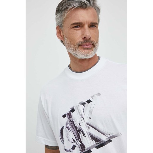 Calvin Klein Jeans t-shirt bawełniany męski kolor biały z nadrukiem J30J325201 XL ANSWEAR.com