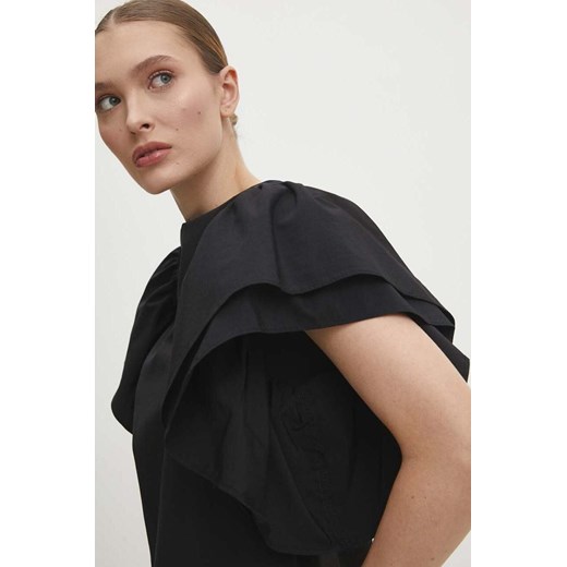 Answear Lab bluzka bawełniana damska kolor czarny gładka ze sklepu ANSWEAR.com w kategorii Bluzki damskie - zdjęcie 171162724