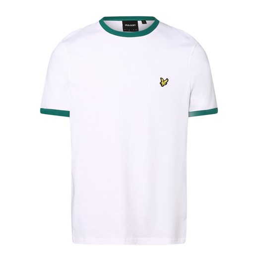 Lyle & Scott T-shirt męski Mężczyźni Bawełna biały jednolity ze sklepu vangraaf w kategorii T-shirty męskie - zdjęcie 171164101