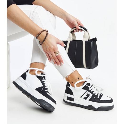 Czarno-białe sneakersy na grubej podeszwie Galit ze sklepu gemre w kategorii Buty sportowe damskie - zdjęcie 171164240