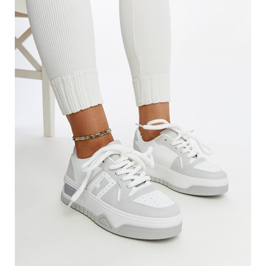 Biało-szare sneakersy na grubej podeszwie Galit ze sklepu gemre w kategorii Buty sportowe damskie - zdjęcie 171164413