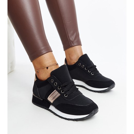 Czarne sneakersy na gumowej platformie Nihad ze sklepu gemre w kategorii Buty sportowe damskie - zdjęcie 171164851