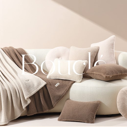KOC NARZUTA BOUCLE - BEŻOWY JASNY 200x220 Room99 One Size Room99