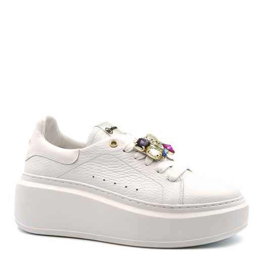 Białe sznurowane sneakersy 237C ze sklepu NESCIOR w kategorii Buty sportowe damskie - zdjęcie 171172130