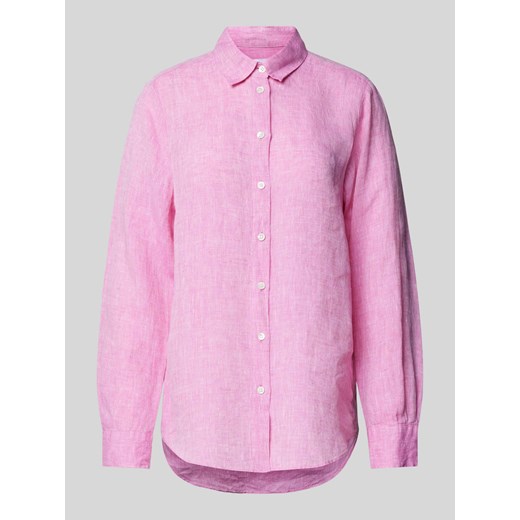 Bluzka lniana w jednolitym kolorze ze sklepu Peek&Cloppenburg  w kategorii Koszule damskie - zdjęcie 171173602