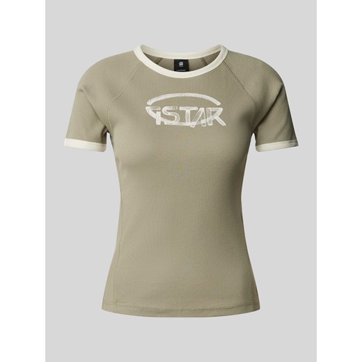 T-shirt z nadrukiem z logo model ‘Army Ringer’ ze sklepu Peek&Cloppenburg  w kategorii Bluzki damskie - zdjęcie 171173762