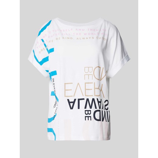T-shirt z nadrukiem z napisem i nadrukiem na całej powierzchni ze sklepu Peek&Cloppenburg  w kategorii Bluzki damskie - zdjęcie 171174080