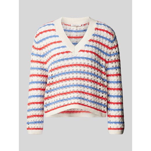 Sweter z dzianiny z dekoltem w serek ze sklepu Peek&Cloppenburg  w kategorii Swetry damskie - zdjęcie 171174134