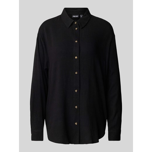 Bluzka koszulowa o kroju oversized z listwą guzikową model ‘VINSTY’ ze sklepu Peek&Cloppenburg  w kategorii Koszule damskie - zdjęcie 171174203