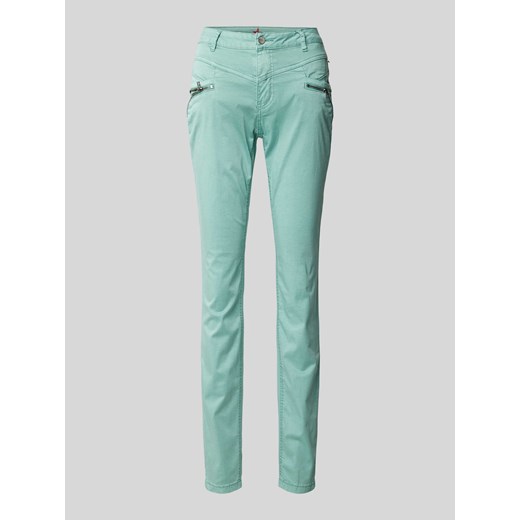 Spodnie o kroju slim fit z asymetryczną listwą guzikową model ‘Malibu’ ze sklepu Peek&Cloppenburg  w kategorii Spodnie damskie - zdjęcie 171174211