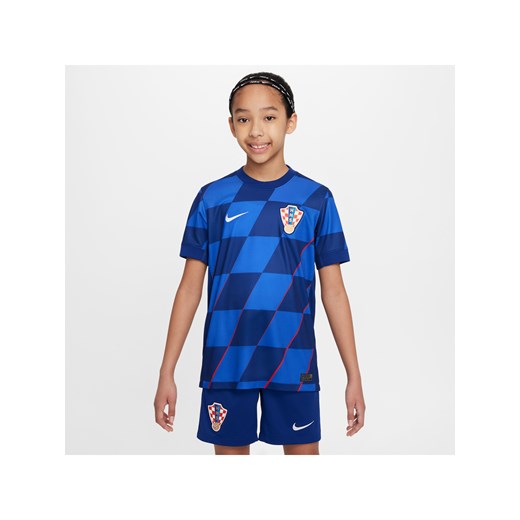 Koszulka piłkarska dla dużych dzieci Nike Dri-FIT Chorwacja Stadium 2024/25 (wersja wyjazdowa) – replika - Niebieski ze sklepu Nike poland w kategorii Bluzki dziewczęce - zdjęcie 171174280