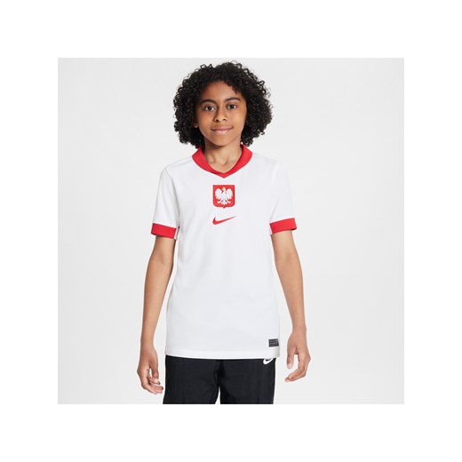 Koszulka piłkarska dla dużych dzieci Nike Dri-FIT Polska Stadium 2024/25 (wersja domowa) (replika) - Biel ze sklepu Nike poland w kategorii T-shirty chłopięce - zdjęcie 171174292