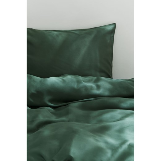 H & M - Komplet pościeli pojedynczej z satyny - Zielony ze sklepu H&M w kategorii Pościele - zdjęcie 171174352