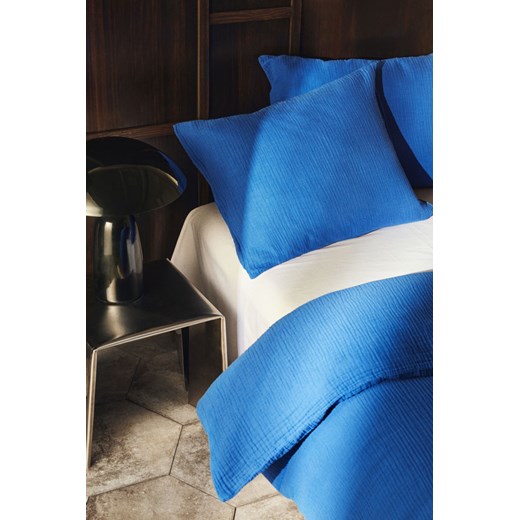 H & M - Komplet muślinowej pościeli pojedynczej - Niebieski H & M 150x200 + 50x60 H&M