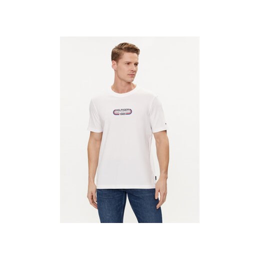 Tommy Hilfiger T-Shirt Track Graphic MW0MW34429 Biały Regular Fit ze sklepu MODIVO w kategorii T-shirty męskie - zdjęcie 171181210