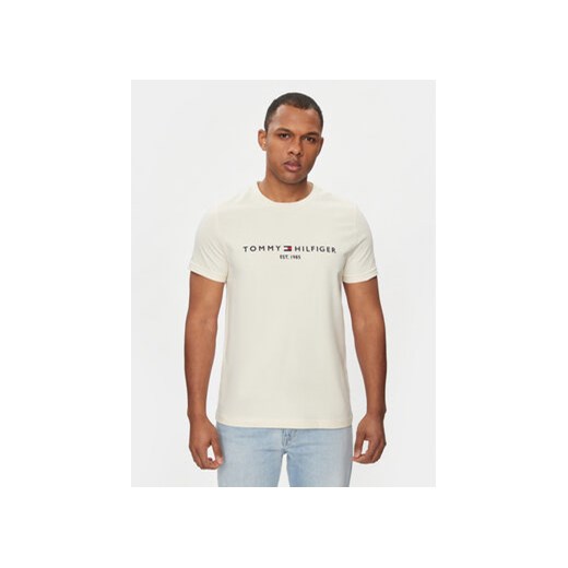 Tommy Hilfiger T-Shirt Logo MW0MW11797 Beżowy Regular Fit ze sklepu MODIVO w kategorii T-shirty męskie - zdjęcie 171181593