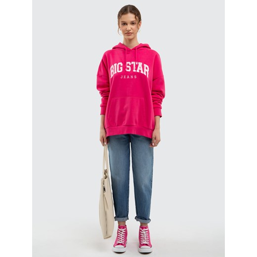 Bluza damska z kapturem różowa Rubialsa 602 ze sklepu Big Star w kategorii Bluzy damskie - zdjęcie 171183300