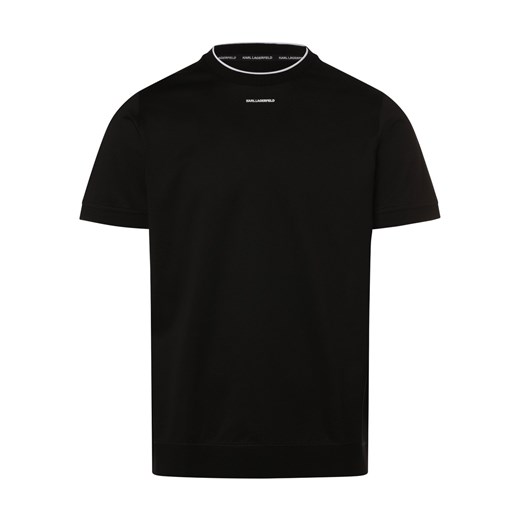 KARL LAGERFELD Koszulka męska Mężczyźni Bawełna czarny jednolity ze sklepu vangraaf w kategorii T-shirty męskie - zdjęcie 171184131