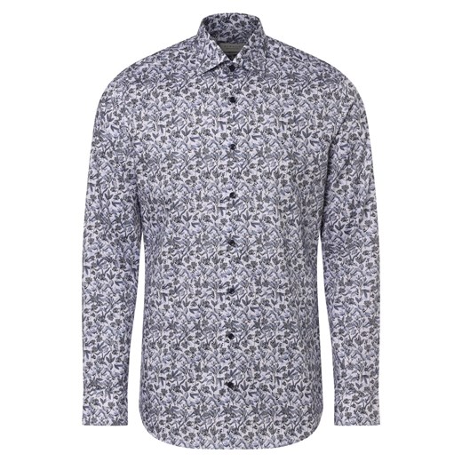 Eterna Slim Fit Koszula męska - non-iron Mężczyźni Slim Fit Bawełna niebieski wzorzysty ze sklepu vangraaf w kategorii Koszule męskie - zdjęcie 171184150