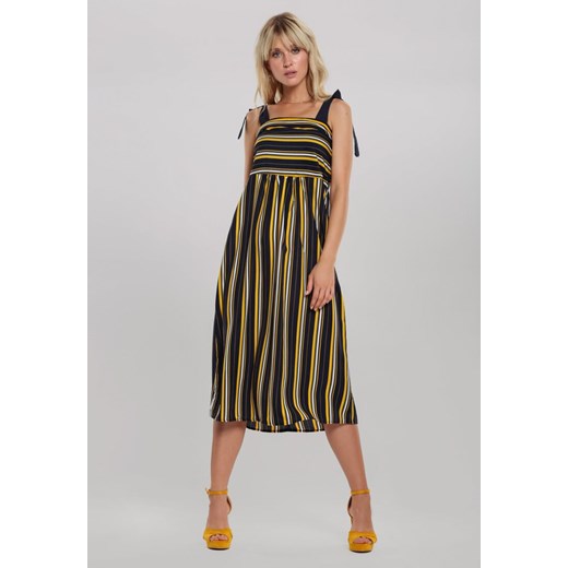 Granatowo-Żółta Sukienka Grimace ze sklepu Renee odzież w kategorii Sukienki - zdjęcie 171184201
