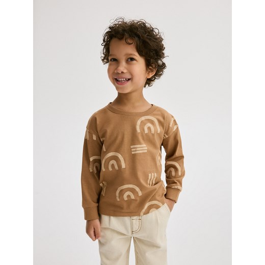 Reserved - Longsleeve oversize - brązowy ze sklepu Reserved w kategorii T-shirty chłopięce - zdjęcie 171184913