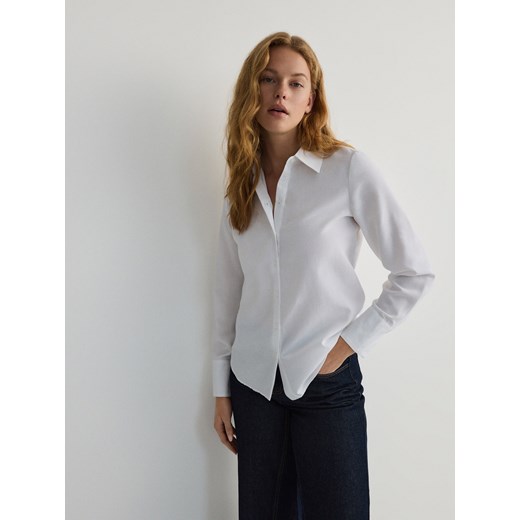 Reserved - Gładka koszula - biały ze sklepu Reserved w kategorii Koszule damskie - zdjęcie 171184922